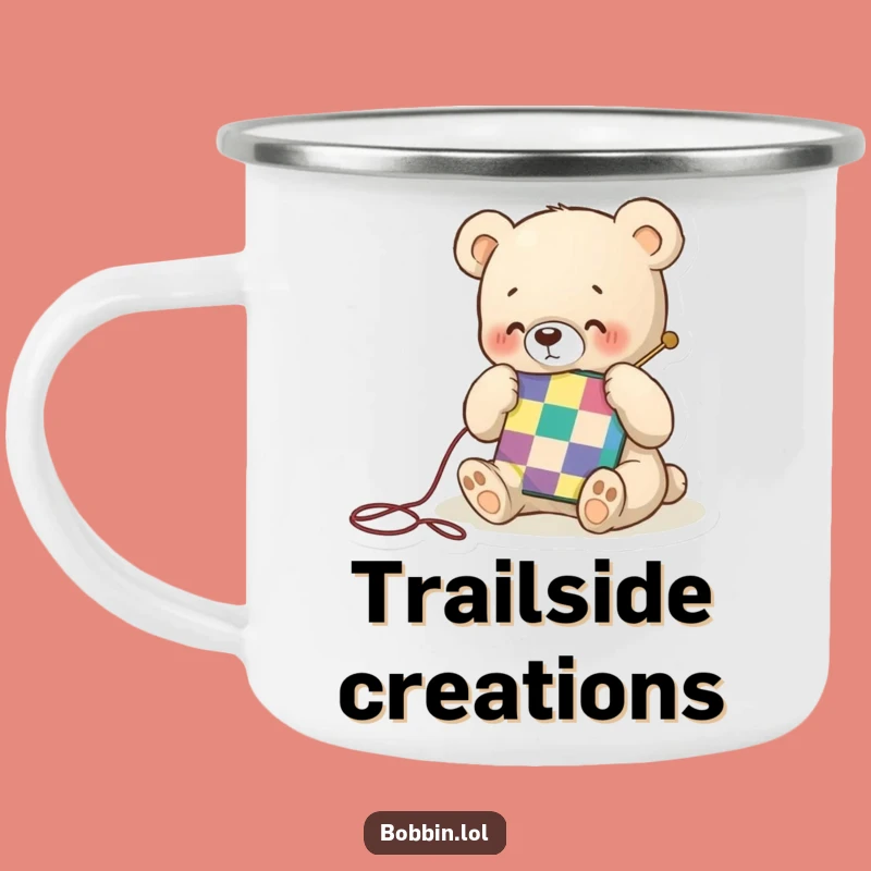 Adventure Funny Bear Quilting Camping Mug: Enjoy Crafts Outdoors