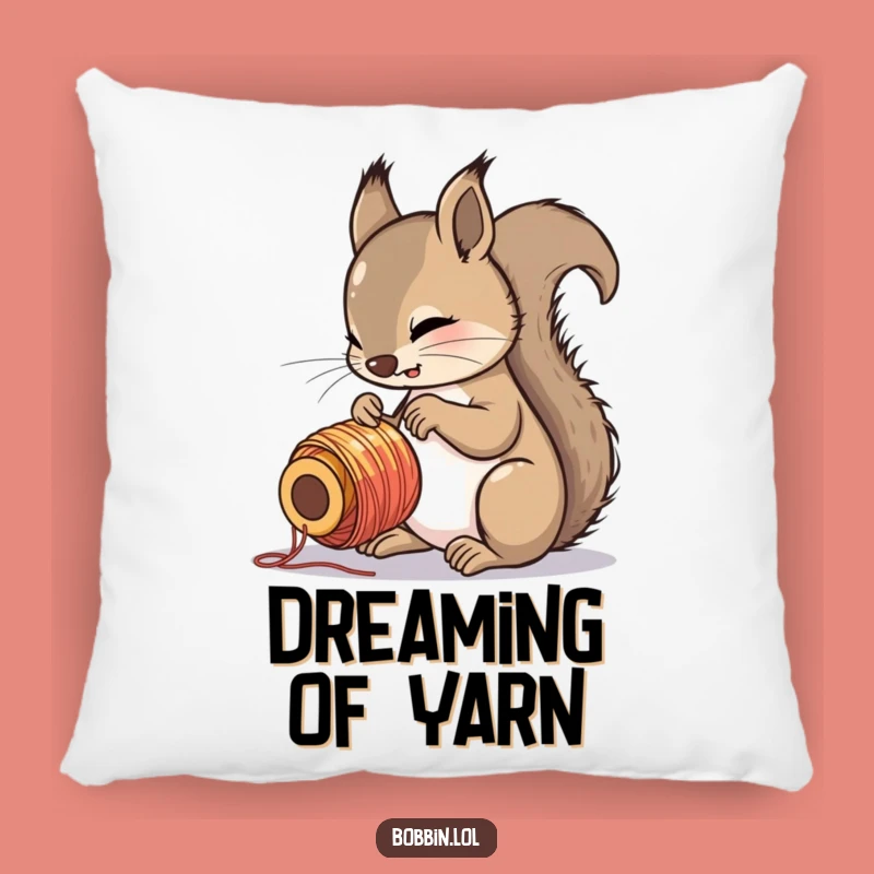 Funny Squirrel Thread Pillow - Cozy & Curious Accent for Your Space!