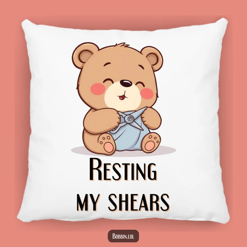 Funny Bear Cutting Fabric Pillow - Cozy & Cute Accent for Your Home!