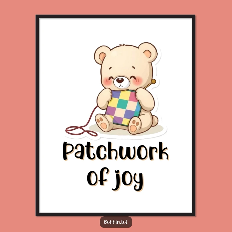 Funny Bear Quilting Digital Art: Bring Cozy Charm to Your Space
