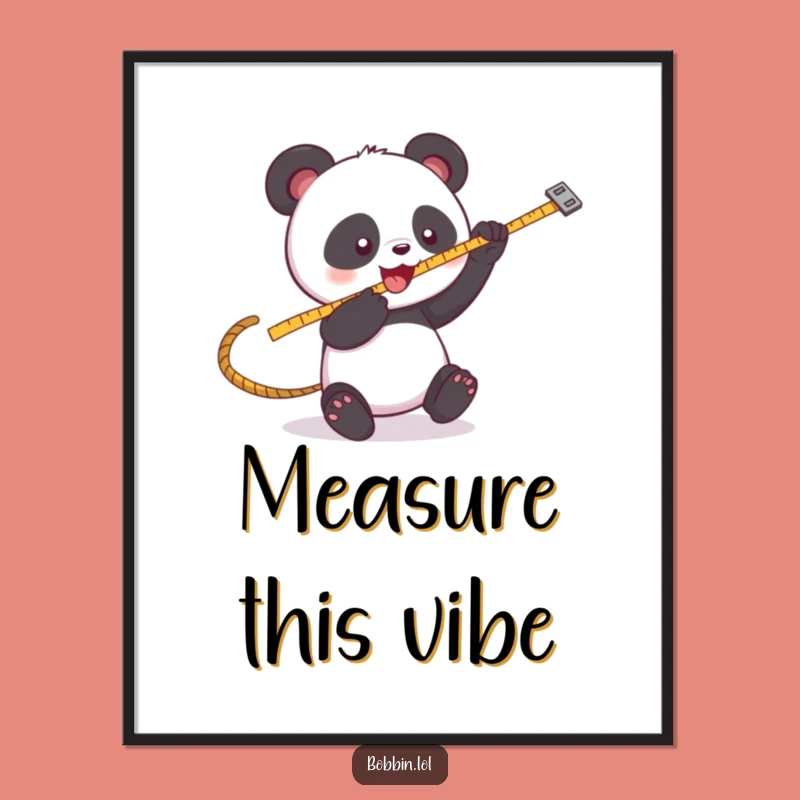 Funny Panda Sewing Digital Art: Printable Wall Art for a Crafty Touch