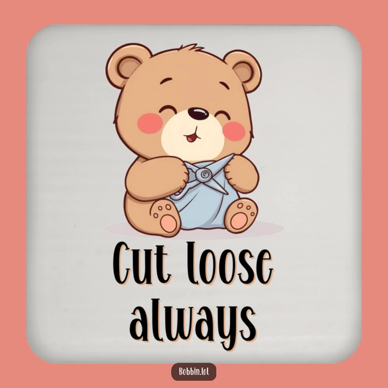 Funny Bear Cutting Fabric Coaster Set - Protect Surfaces with Glee!