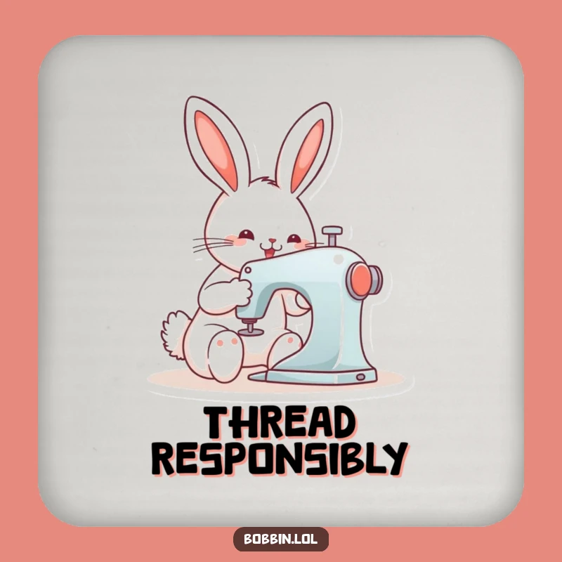 Funny Bunny Sewing Coaster Set - Protect Surfaces with Charm!