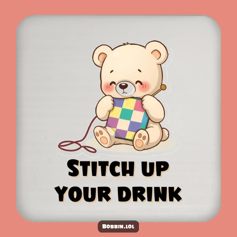 Funny Bear Quilting Coaster Set: Protect Surfaces with Crafty Charm