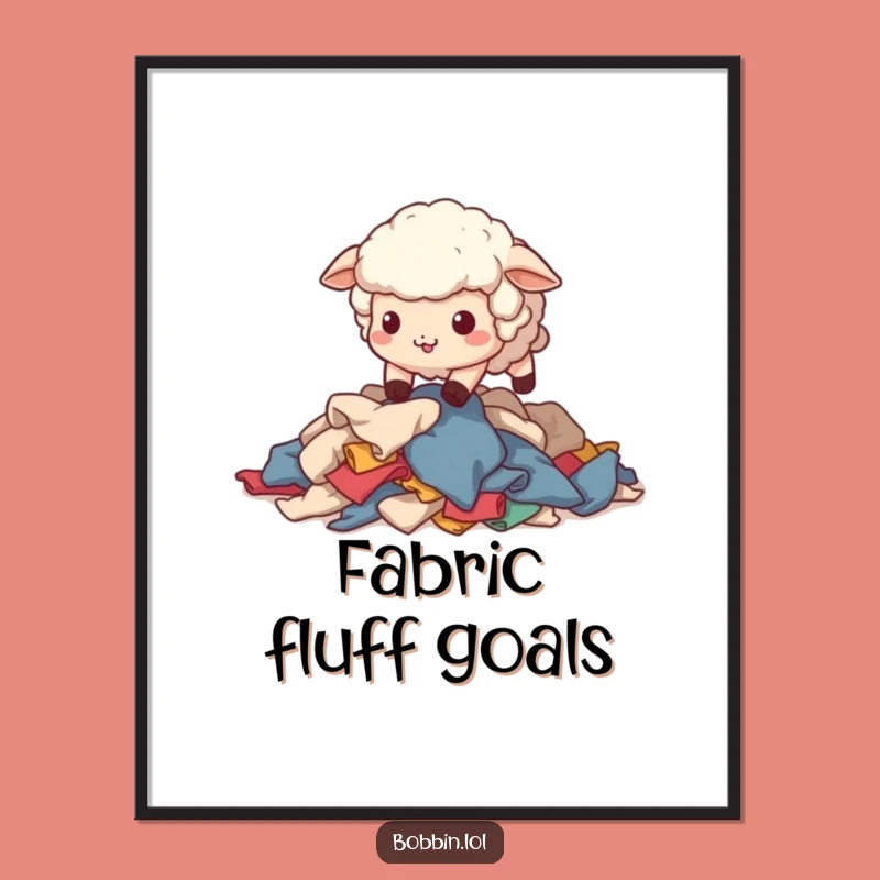 Funny Sheep Sewing Poster: Whimsical Wall Art for Your Crafty Corner