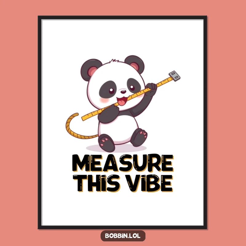 Funny Panda Sewing Poster: Whimsical Wall Art for Your Creative Space