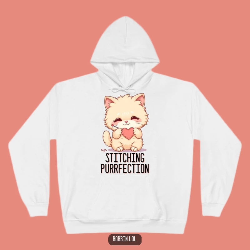 Funny Cat Stitching Hoodie: Cozy Comfort for Crafters and Cat Lovers