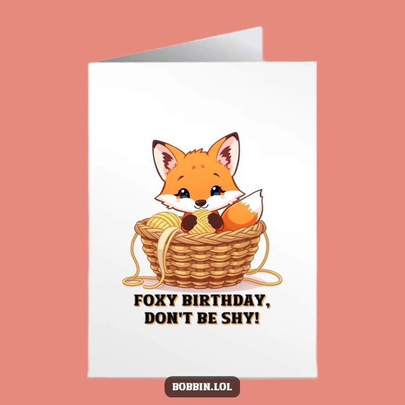 Funny Free Printable Birthday Card: Curious Fox Yarn Surprise Downloadable Gift!