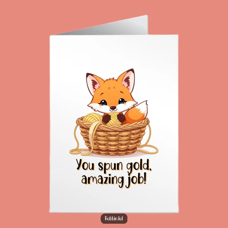 Free Printable Congrats Card: Curious Fox Yarn Win Downloadable Gift!