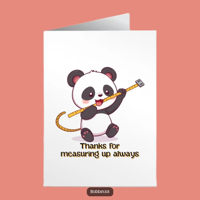 Free Printable Thank You Card: Grateful Panda Tape Measure, Downloadable DIY