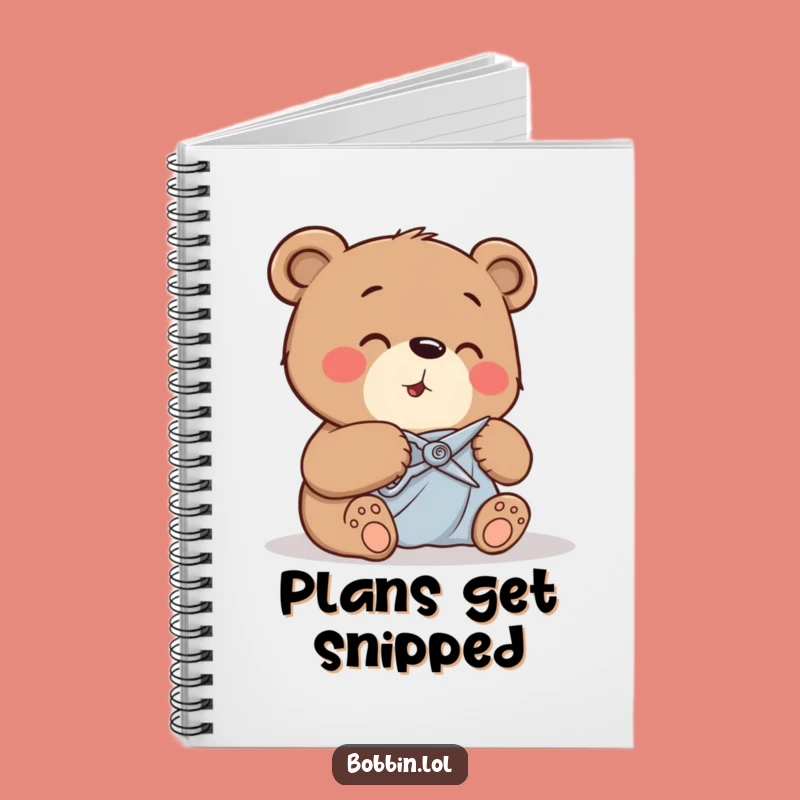 Funny Bear Cutting Fabric Notebook - Jot Down Your Crafts with a Smile!