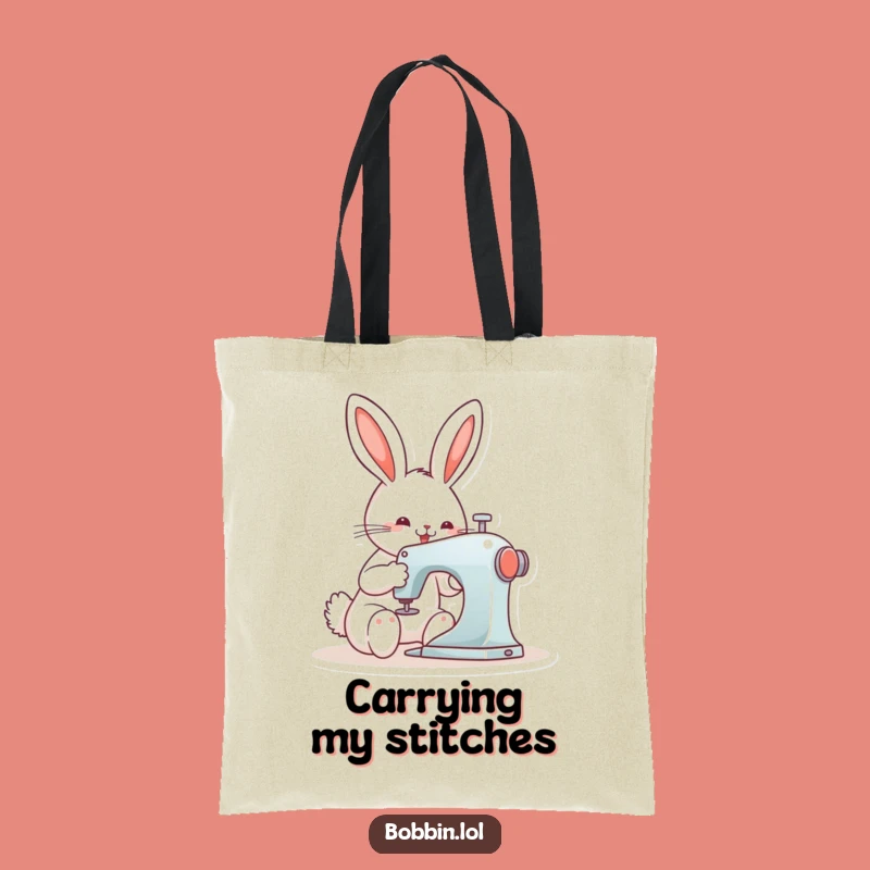 Funny Bunny Sewing Tote Bag - Carry Your Craft Supplies in Style!